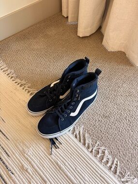 Vans Navy and White High-Top Sneakers